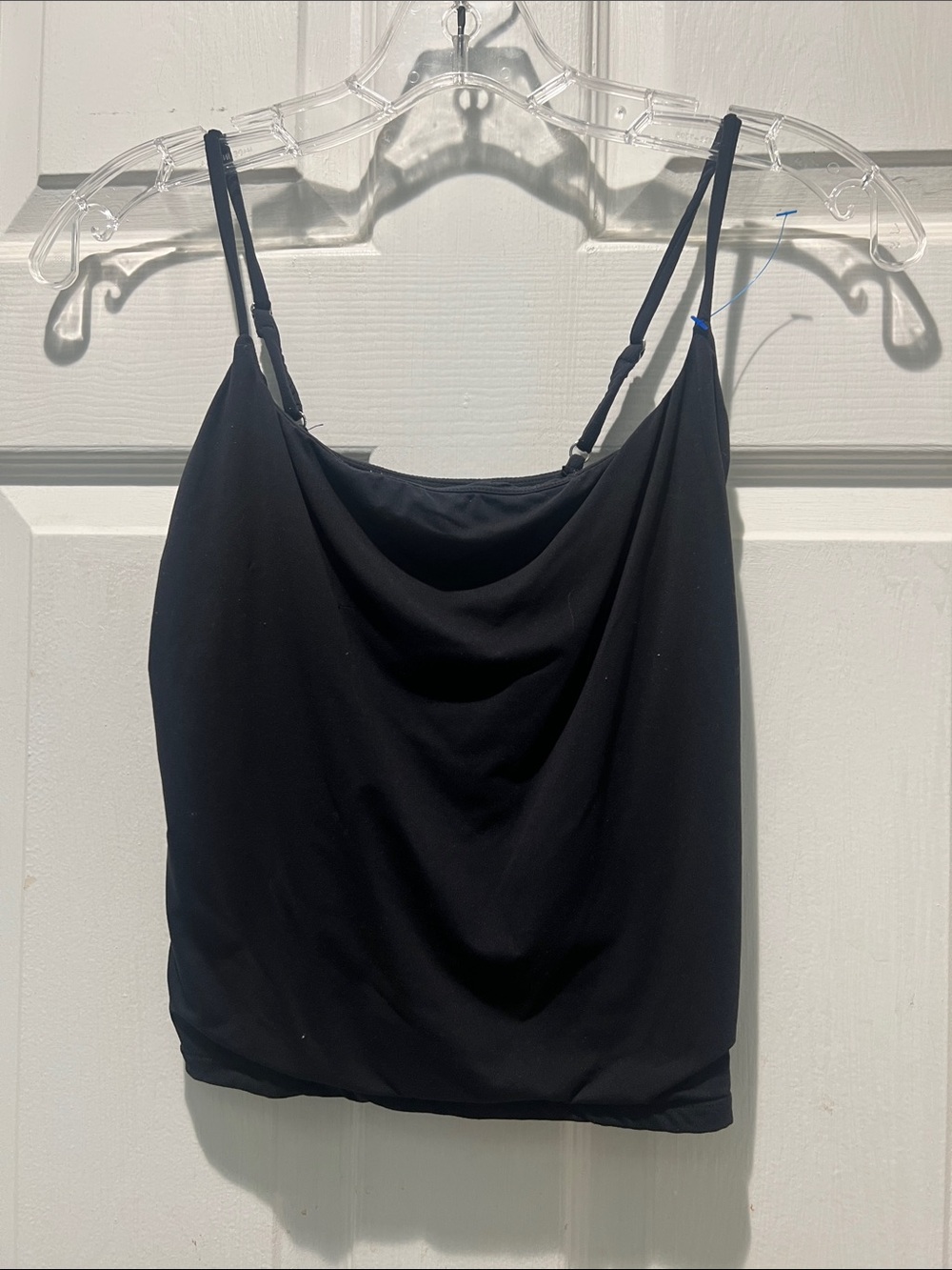 Black Cropped Spaghetti Strap Top - Women